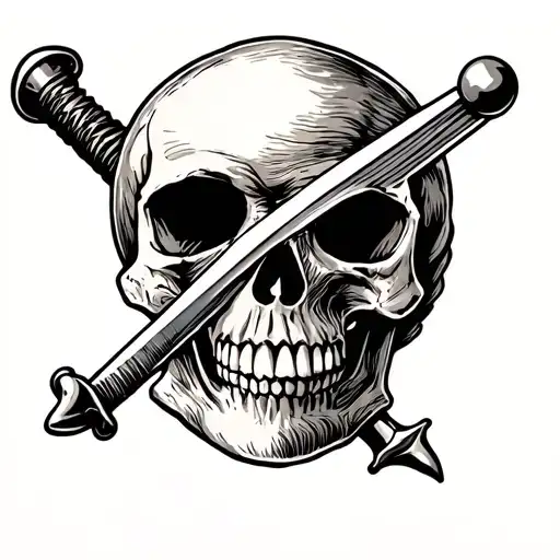 Nautical Skull And Sword Piercing