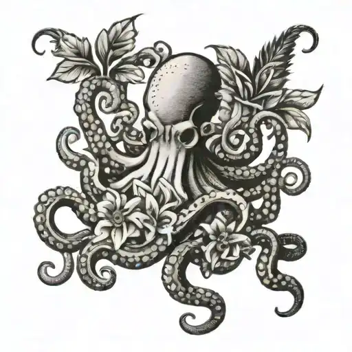 Octopus With Basket Of Flowers