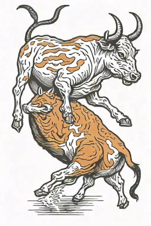 Bucking Bull With Back Legs In The Air