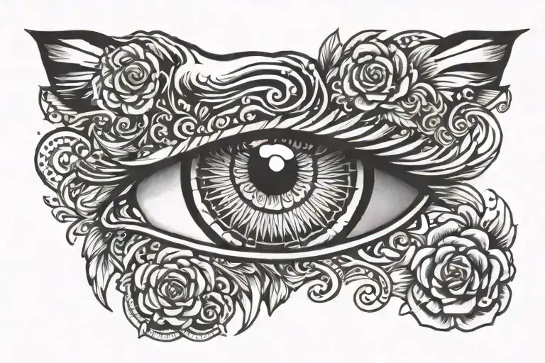 Tiger Eye With Women Eye Looking