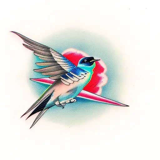 Swallow Bird With A Drape