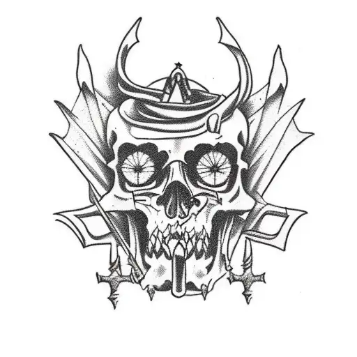 An Ancient Sepulture Monument Engulfed In Darkness And Adorned With Diabolic Symbols