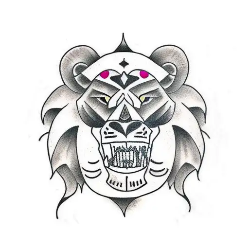 Lion Mexican Skull