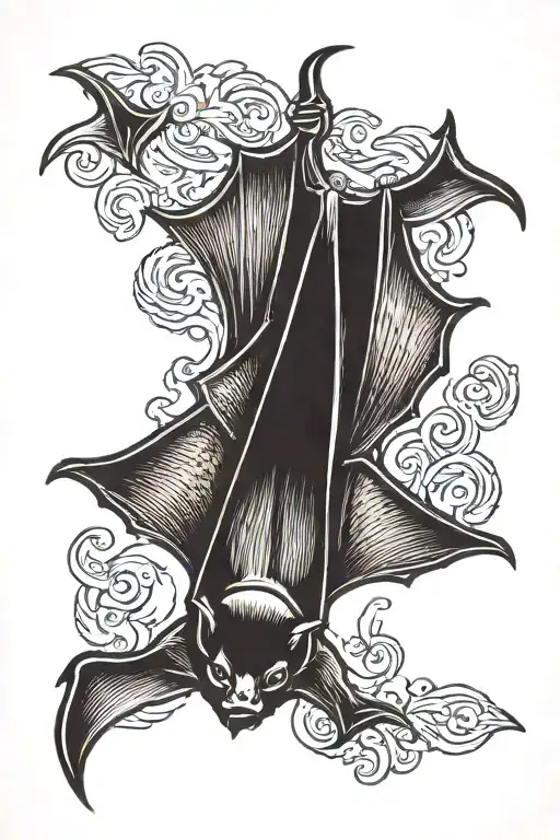 Bat Hanging Upside Down