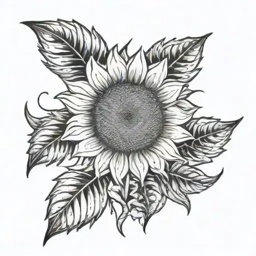 Create A Tattoo That Represents A Sunflower And The Name Stoppa In A Simple Way But With Details