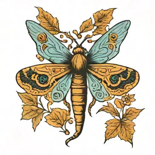 Blue Brown And Gray Moth