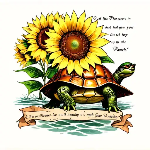 Sunflower Turtles Master Roshi Turtle Hermit With Quote