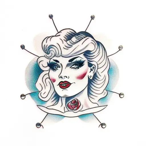 Lady Portrait With Ornaments