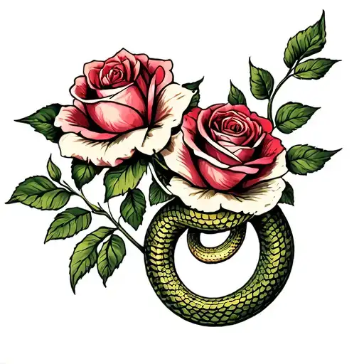 Snake And Roses