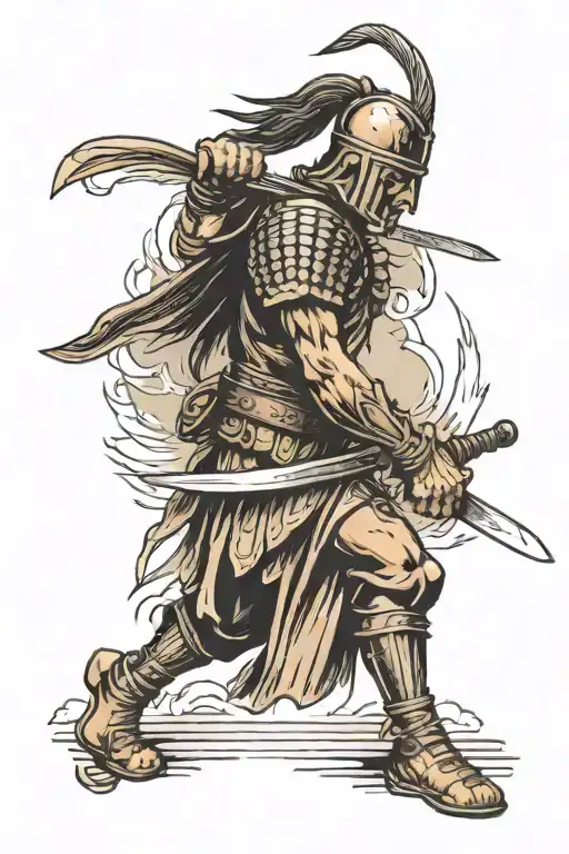 Warrior Wielding A Sword