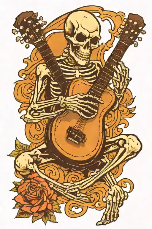 Skeleton Playing Guitar