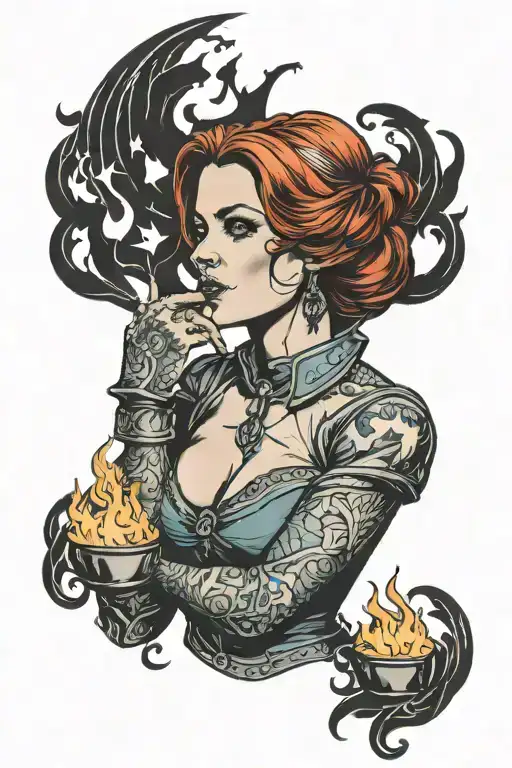 Triss Merigold With Fire