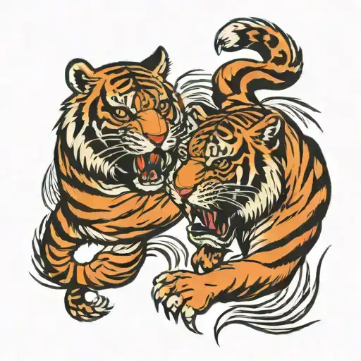Tiger Fighting Each Other