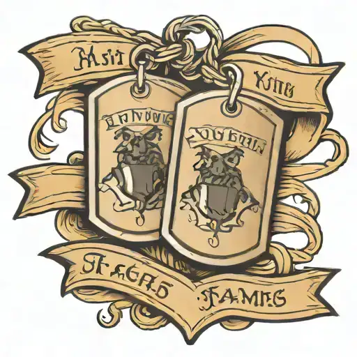 Kids Names On A Scroll Military Dog Tags Hanging