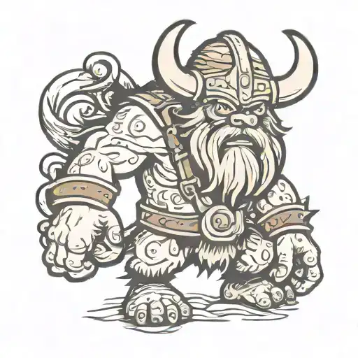 Cartoon Viking Yeti