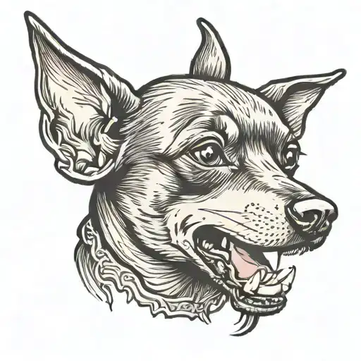 Black And Grey Miniature Pinscher Dog Head Barking