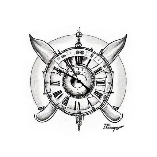 Kronos Titan In Human Form With A Clock