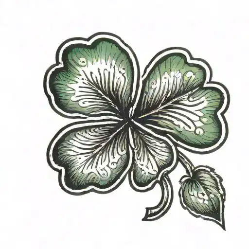 4 Leaf Clover For Shoulder Armor Tattoo Design