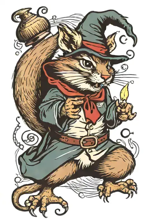 Evil Chipmunk Wizard Casting A Spell