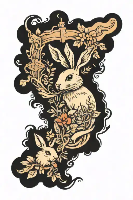 Cross And Rabbit And Forest