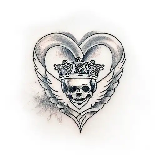 Heart With Wings And Crown