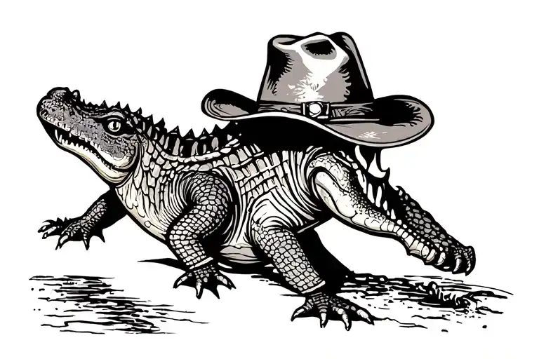 Crocodile With Cowboy Hat