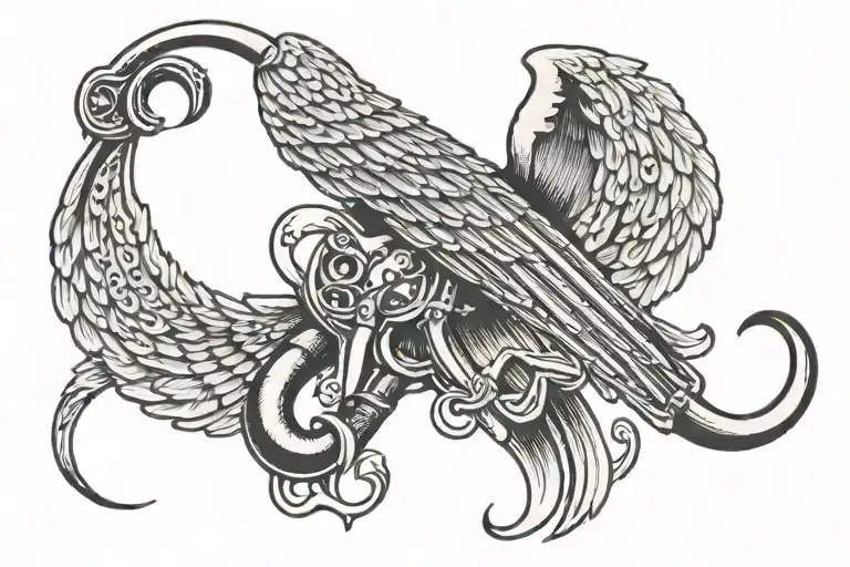 Fishing Hook With Angel Wing