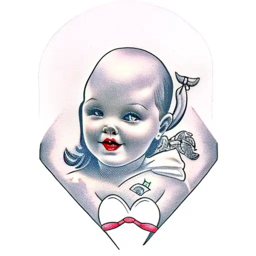 Girl With A Baby On Arms