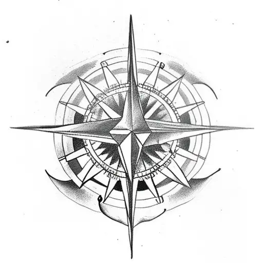 A Compass On A D20 Dice With Wings