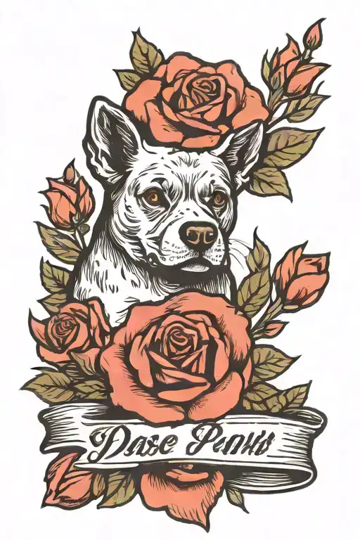 Rose And Dog Paw