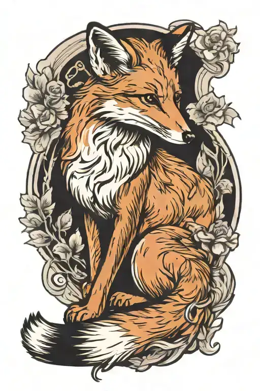 Full Body Of A Fox Sitting