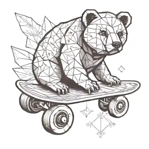 Drawing Under The Skateboard An Origami Bear