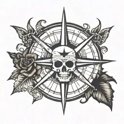 Compass Rose And Skull