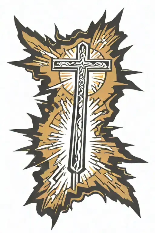 Cross With Sun Rays 