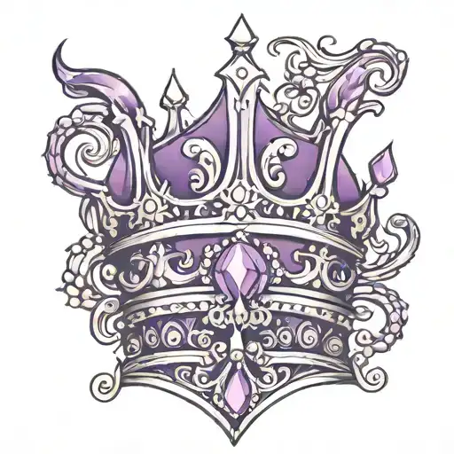 Ornate Crown With Purple Flames