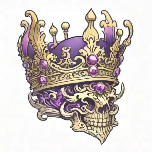 Ornate Crown With Purple Flames
