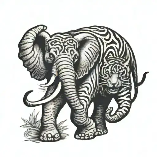 Elephant And Tiger