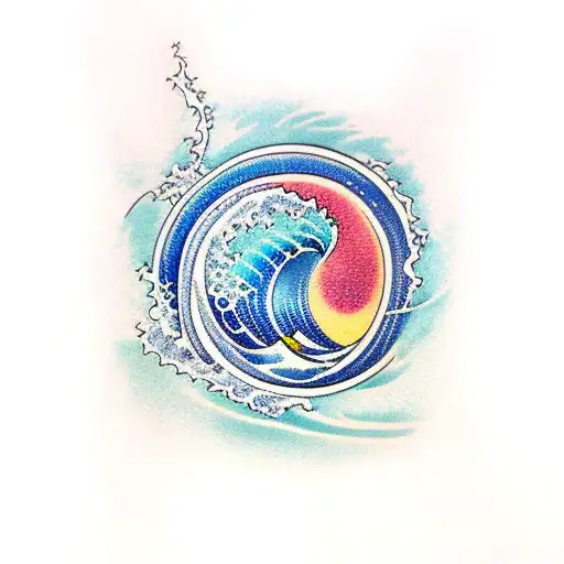 Ocean Wave With A Star On Top