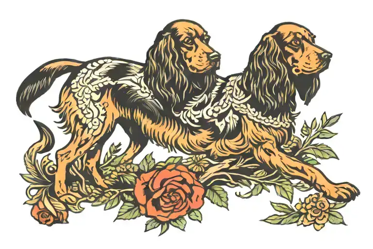 Hunting Spaniel Dog Playing