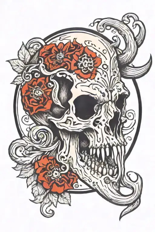 Mammoth Skull In Tar