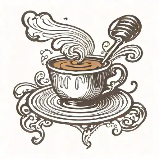 Radio Antenna Shaped Like A Coffee Cup With Steam Forming Music Notes