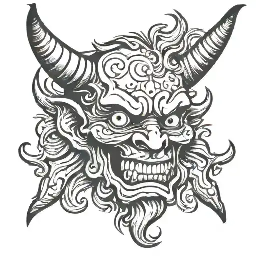 Grotesque Demon Face