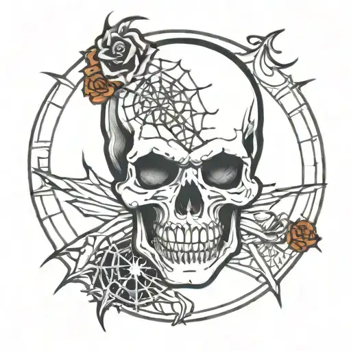 Skull With Webs All
