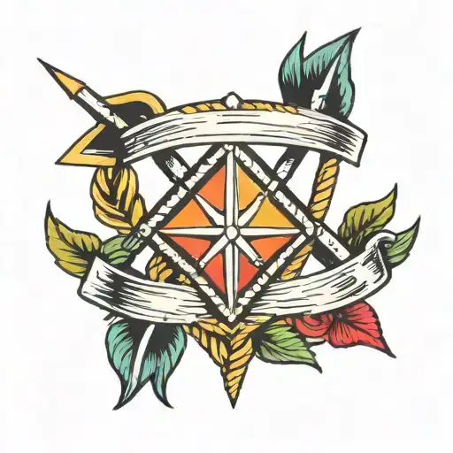 Colorful Broken Arrow With Rope