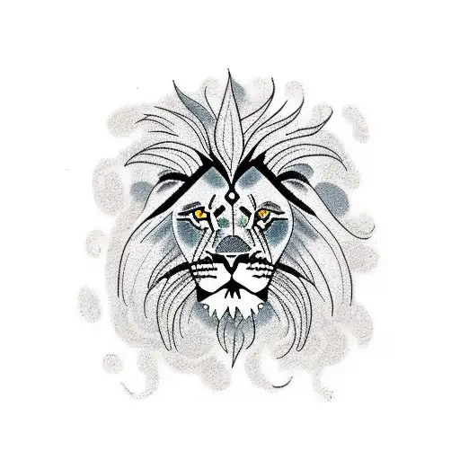 Male Lion Under Tree With Leopard