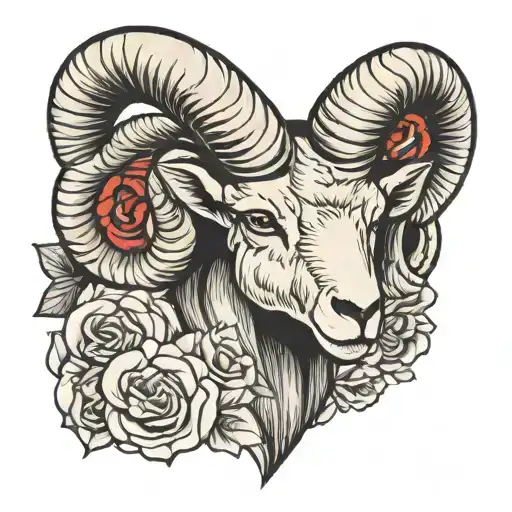 Black And White Ram Rose
