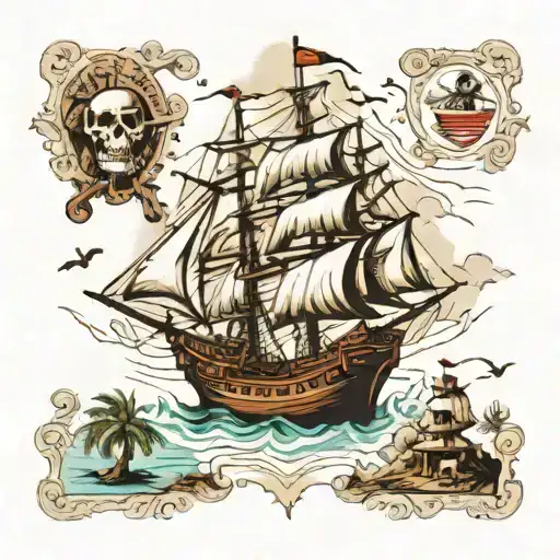 Pirate Map Of Island Of Puerto Rico