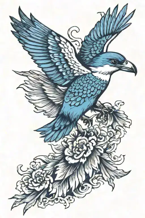 A Kingfisher In The Talons Of An Eagle Soaring