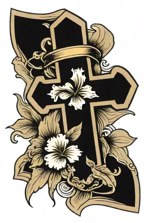 Cross With Single Flower Growing