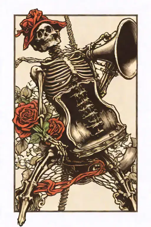 Grateful Dead Bertha Skeleton Tolling Liberty Bell Above With Rope